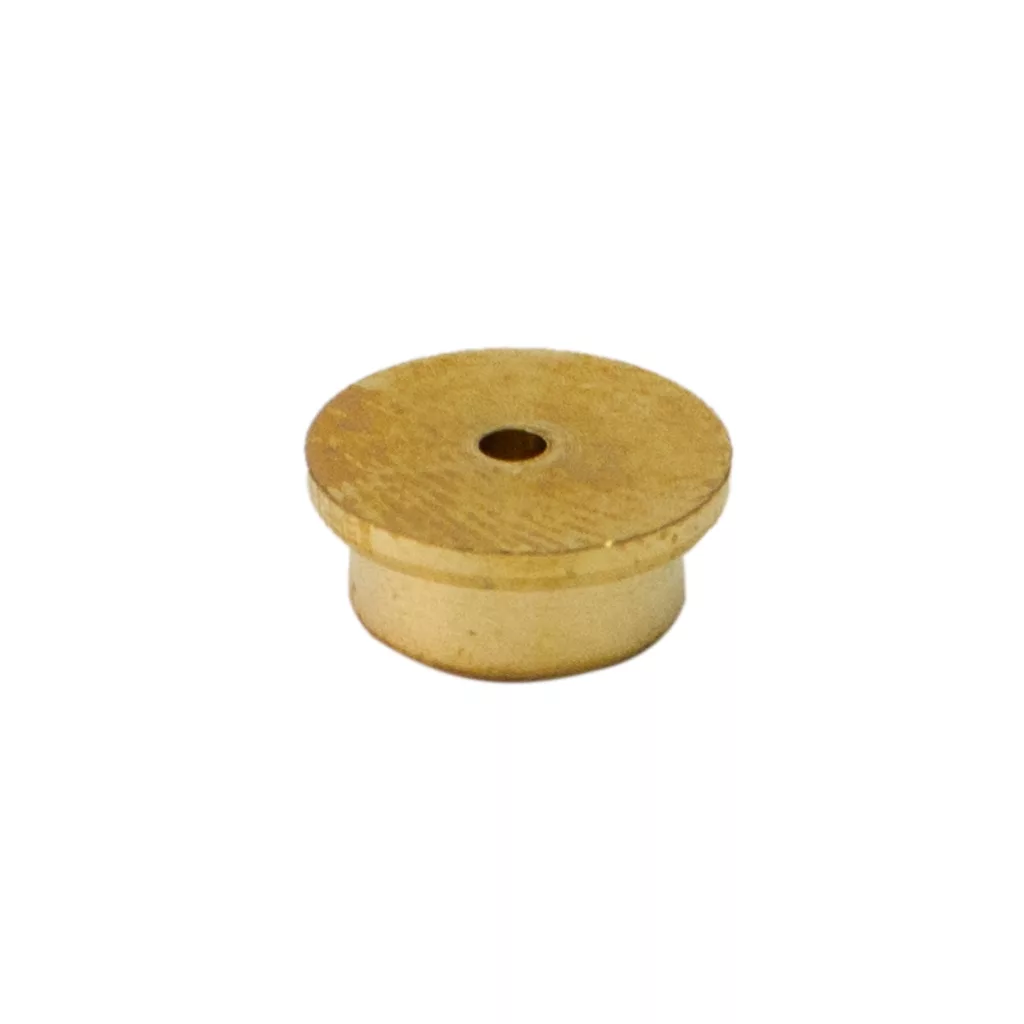 The VBM RIDUZIONED2 2mm Restrictor is a small, round, flat brass nozzle with a central hole, shown against a plain white background. © 2025 1st-line.com