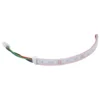 The Bezzera 7663626.01 LED RGB 12V L=200MM is a flexible LED strip with a white connector and four colored wires (red, green, blue, black) at one end, displaying individual LEDs along its 200mm length. © 2025 1st-line.com