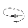 The Bezzera 7666008 Matrix/Duo Probe T.Pid AISI316 D3 is a metal temperature sensor with a threaded body, black cap, two black wires, and connector plug—shown on a white background. © 2025 1st-line.com