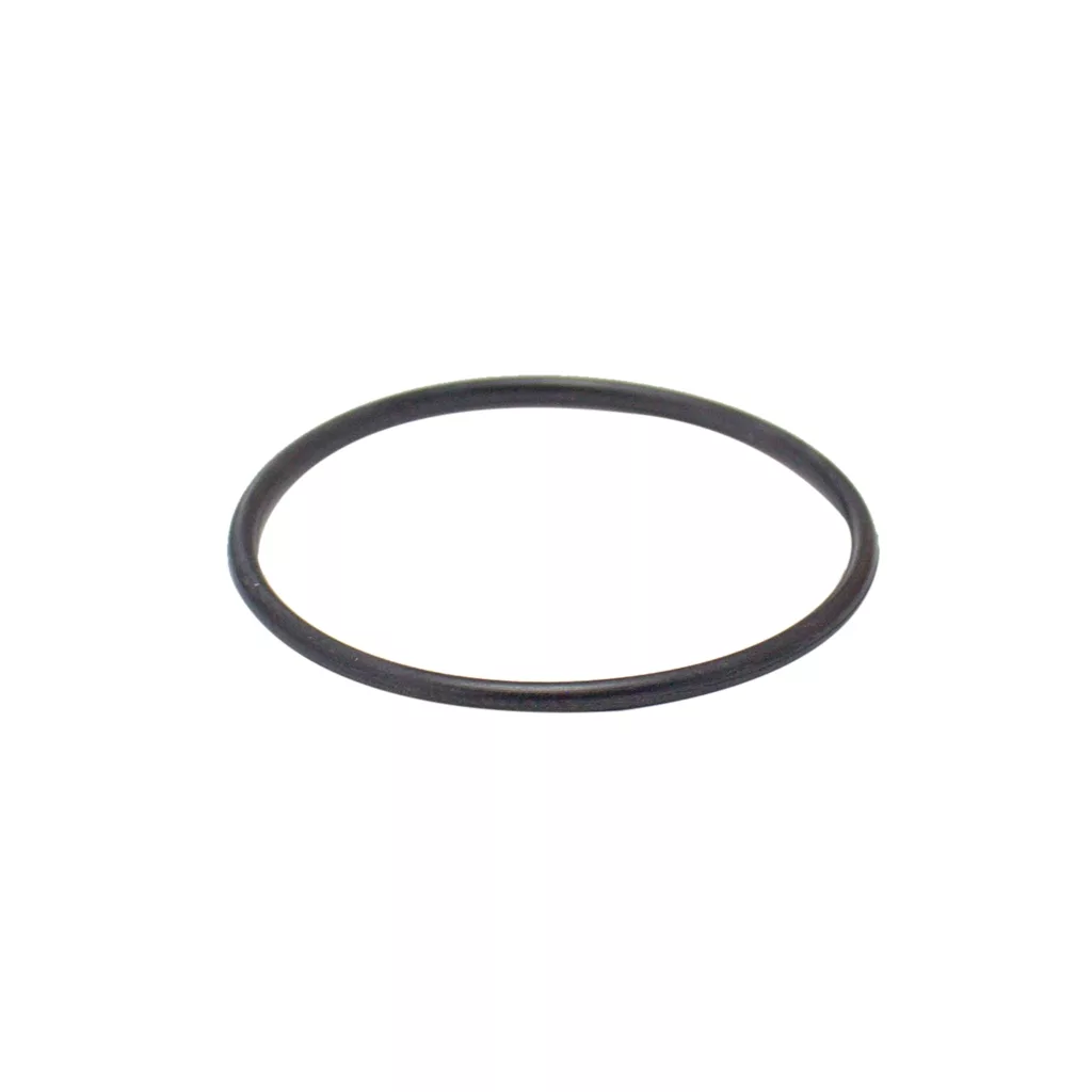 A black rubber O-ring gasket is pictured on a white background. The O-ring is circular and thin, typically used for sealing connections in plumbing or mechanical assemblies. © 2025 1st-line.com