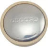 The Ascaso PM.425 Maple Wood Steam Knob features a round, shiny silver metal center engraved with ascaso, a light maple wood rim, and etched details including a plus sign and curved line near the edge. © 2025 1st-line.com