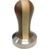The Lelit PLA471W Bicolor Wood Handle 57.35mm Espresso Coffee Tamper has a two-tone wood handle and a flat metal base engraved with its 57.35mm size. © 2025 1st-line.com