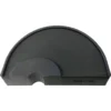 The 1st-line Countertop Edge Tamping Mat is black, semi-circular, made of plastic, has a small notch at the flat edge, and features Made in Italy embossed on its surface. © 2025 1st-line.com