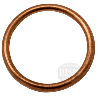 The Elektra 01172035 Level Probe Gasket, 3/8, features a round copper design with a smooth finish and is shown against a white background. © 2025 1st-line.com