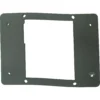 The Bezzera 5493049 Soft Foam Gasket for Display in DUO/MATRIX Machines is a black, rectangular gasket with a large off-center square cutout and multiple small round holes along the edges. © 2025 1st-line.com