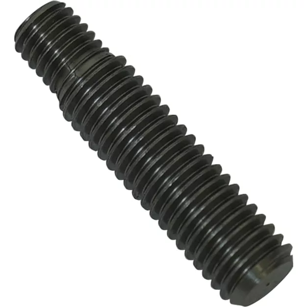 A close-up of the Elektra 00186035 Portafilter Stud Bolt, a black metal rod with evenly spaced threads along its length, shown at a slight angle on a white background. © 2025 1st-line.com