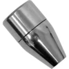 A shiny, metallic, cone-shaped object with a rounded top and separation line, resembling a bullet or crimp-style ferrule—commonly found as part of the ECM P6001.1 Hot Water Wand Discharge Assembly. © 2025 1st-line.com