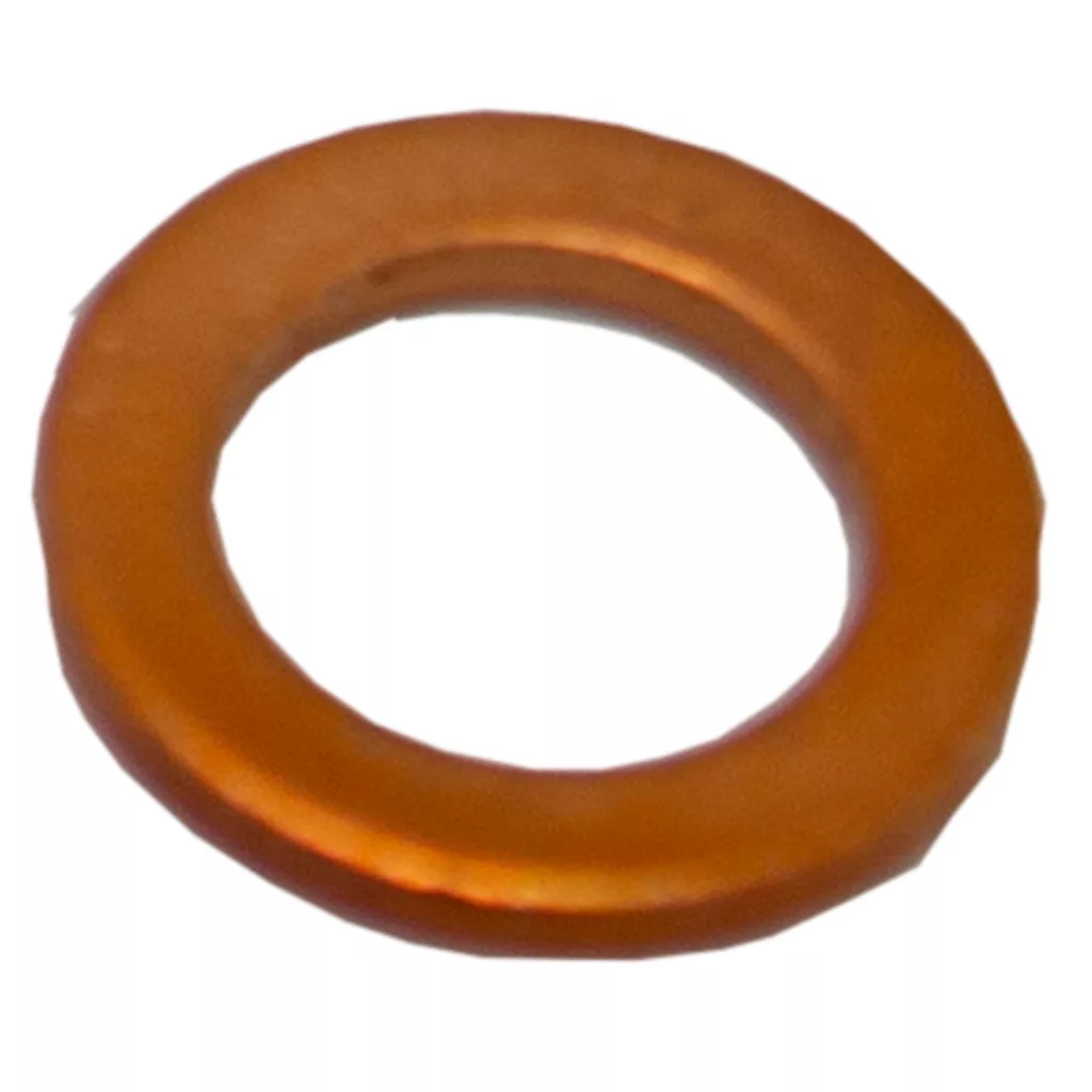The Flat Copper Gasket for Manometer is a circular, smooth, flat washer shown on a white background, perfect for sealing or use in manometers. © 2025 1st-line.com
