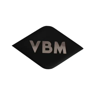 The NEW Vibiemme TARGAPOSDFP Back Panel features a black diamond-shaped VBM logo in silver, referencing Vibiemme, centered on a white background. © 2025 1st-line.com