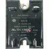 A black ECM P6031 Solid State/Static Relay, model D-24Z25-LQ, is shown with 25A 240VAC load specs, 4-32VDC input, various certification marks, label KS15, and terminal numbers visible on the front. © 2025 1st-line.com
