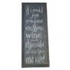 The A Poem About Work: Coffee, blah blah blah... sign features whimsical white text on wood—perfect for adding humor and charm to your office décor. © 2025 1st-line.com