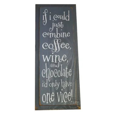 The A Poem About Work: Coffee, blah blah blah... sign features whimsical white text on wood—perfect for adding humor and charm to your office décor. © 2025 1st-line.com
