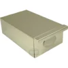 The ECM 89625 SLIM Knock Box SLIM w/ Drawer (9 x 5 x 3 inches) is a rectangular stainless steel knock box with a flat lid and front-facing logo, ideal for tidy disposal of used coffee grounds. © 2025 1st-line.com