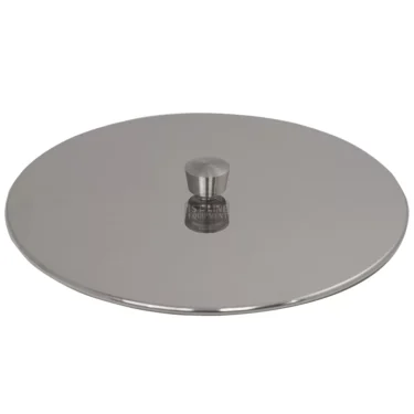 The ECM G1146 Stainless Steel Bean Hopper Lid is round with a small cylindrical handle on top, shown against a white background. © 2025 1st-line.com