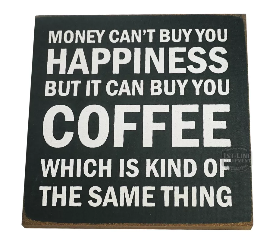 The Lord, give me coffee to change the things I can... sign features white text on a black background—an inspirational coffee decor piece perfect for your home or café. © 2025 1st-line.com