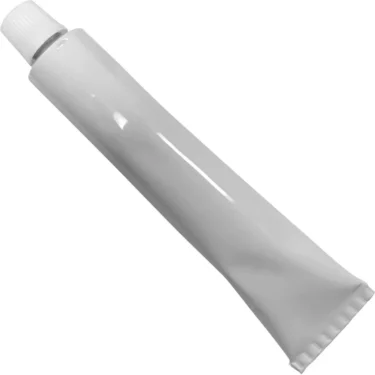 A plain, unmarked tube labeled White High Temperature Paste with a white screw cap, resembling typical high-temp adhesive packaging, is set against a white background. © 2025 1st-line.com