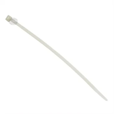 A white plastic cable tie is shown on a plain background, perfect for securing the Lelit 9400043 Ring for Bleeder Valve Cup or organizing accessories for Lelit espresso machines. © 2025 1st-line.com