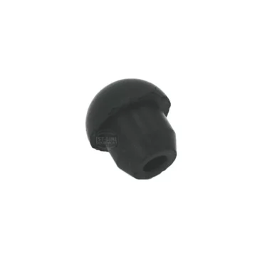 The Lelit CD376 Black Cap for Top Cover is a small, black, dome-shaped rubber cap with a center hole, designed as a replacement part and shown against a plain white background. © 2025 1st-line.com