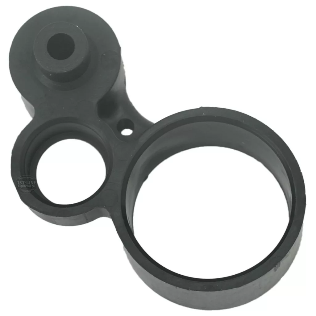 A black plastic component with three round, hollow sections and a small hole, resembling a reservoir or filter holder for the Lelit 8600015 Filter Holder Inside Reservoir coffee machine. © 2025 1st-line.com