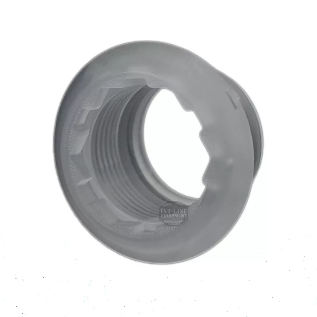 A close-up of the Lelit 3700029 Multicolored Insert for Switch Assembly is shown inside a gray, threaded plastic connector, highlighting its inner threads and round opening against a plain white background. © 2025 1st-line.com