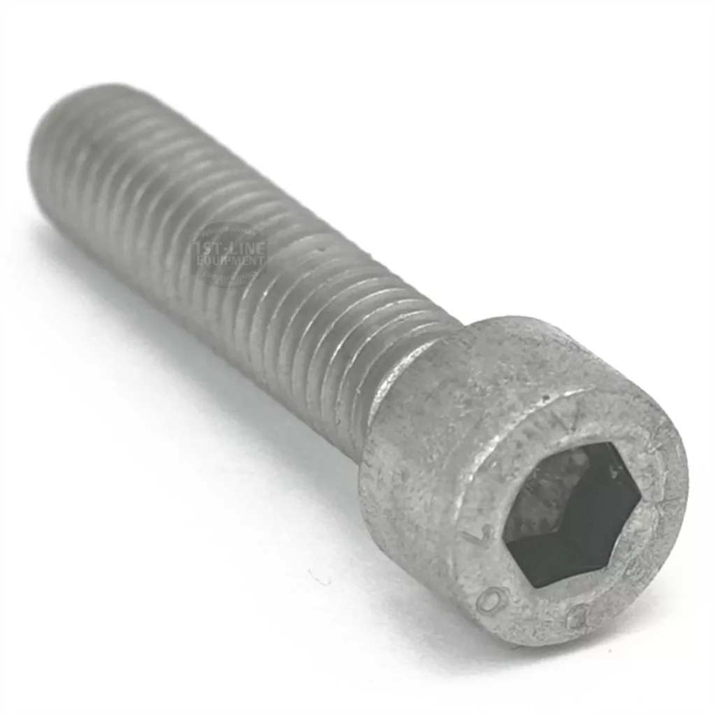 A close-up of the Lelit MC9100042 Bolt for Wood Foot, a silver hex socket head cap screw with a threaded body and hexagonal recess on its cylindrical head, displayed on a white background. © 2025 1st-line.com