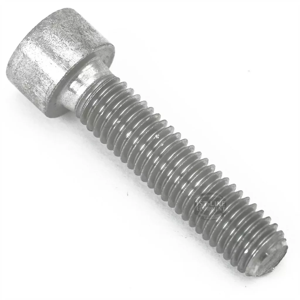 A close-up of the Lelit MC9100042 Bolt for Wood Foot shows its cylindrical head and fully threaded shaft placed diagonally on a white background. © 2025 1st-line.com
