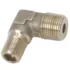 Close-up of a Bezzera 5301507TR Brass Elbow Fitting, 3/8 size, featuring two threaded male ends forming a 90-degree pipe connection. © 2025 1st-line.com
