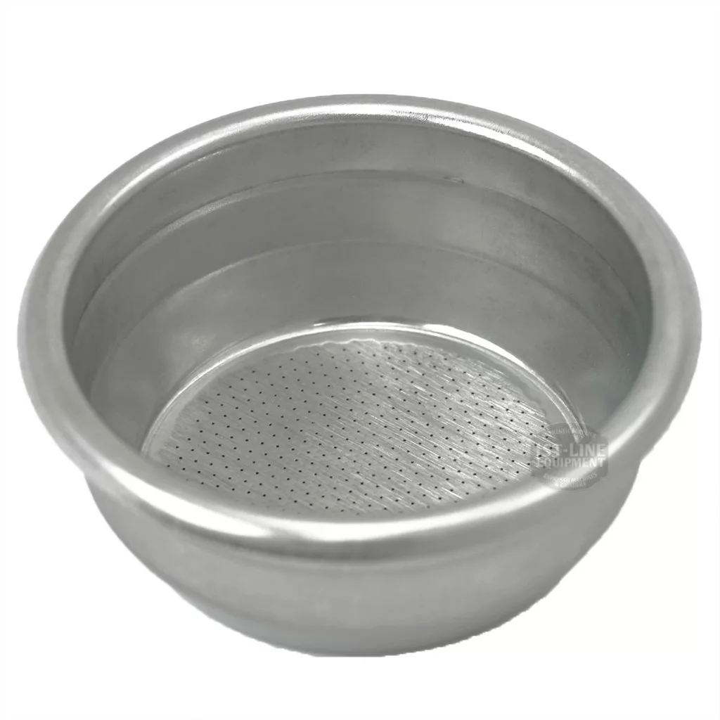 The Lelit 1600066 Filter Basket is a 58mm basket with small bottom holes, designed to hold 18-22g of coffee grounds for espresso machines. © 2025 1st-line.com