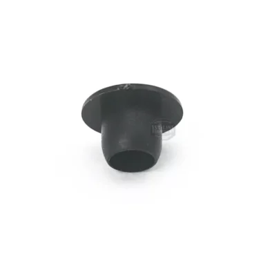 The Lelit 3700081 Cap for Hole D7 is a small black rubber grommet with a flared rim, perfect for Lelit machines. Shown against a plain white background. © 2025 1st-line.com