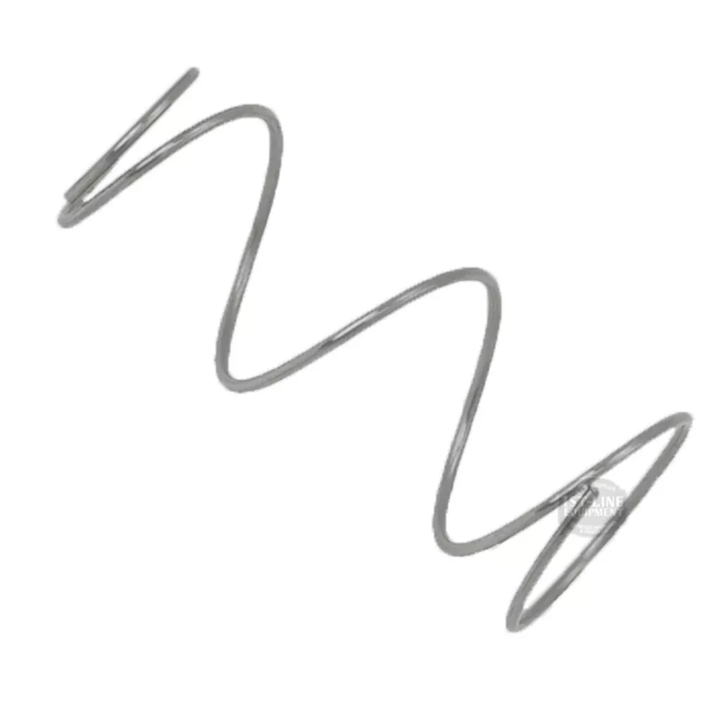 The Lelit 9500020 Top Spring for Top Screw Reservoir is a single metal compression spring, ideal for Lelit machines or reservoirs, displayed on a plain white background. © 2025 1st-line.com