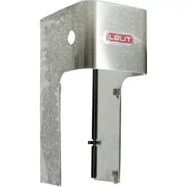 The Lelit MC1400107 Body Panel is a stainless steel side panel with a red and white Lelit logo, featuring a large cutout and a circular hole near the top. © 2025 1st-line.com