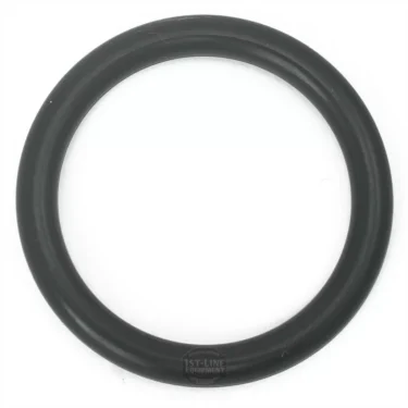 The Lelit MC8700041 O-Ring for Bottom of Wood Foot, shown in black against a white background, forms a smooth, seamless circle. © 2025 1st-line.com