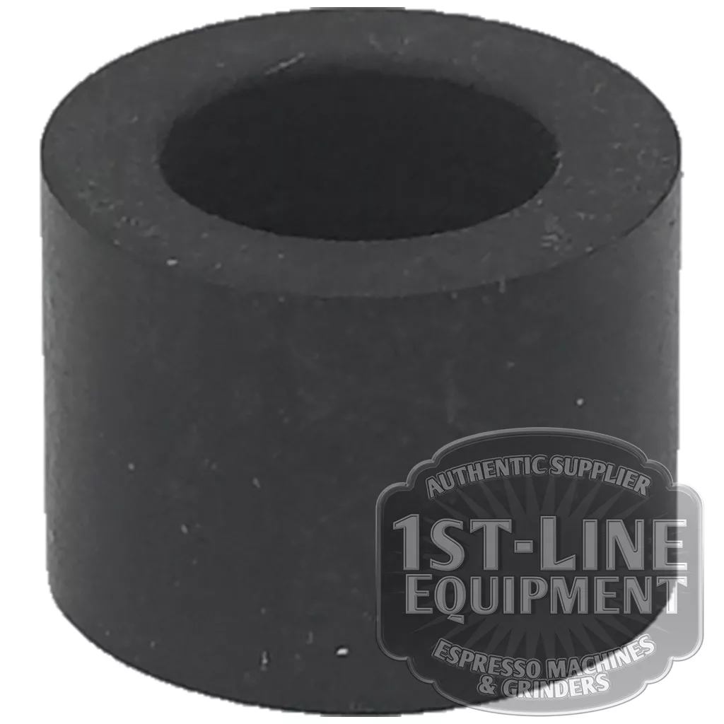 A black cylindrical AS..40 STEAM TAP ROD RUBBER GASK with a central hole is shown on a white background, featuring a transparent 1st-Line Equipment logo watermark in the bottom right corner. © 2025 1st-line.com
