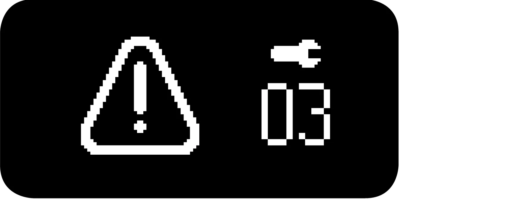 A digital display shows a triangular warning icon with an exclamation mark and the number 03 beside it, referencing LCC Error Codes on the Lelit Bianca, all in white on a black background. © 2025 1st-line.com