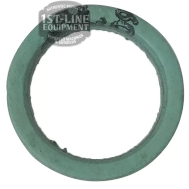 A green AS..81 ALIMENTARY GASKET 26x20x2.5 mm with a worn edge is displayed on a white background. The 1st-Line Equipment Espresso Machines & Grinders watermark appears partially over the image. © 2025 1st-line.com