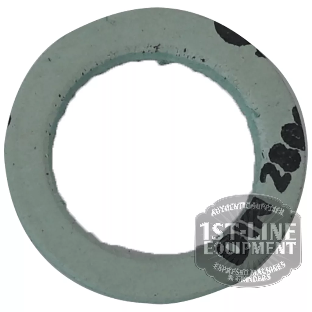 A round, light gray AS..84 ALIMENTARY BOILER GASKET 29.5x16.5x2mm with a large center hole and partial black marking is displayed on a plain white background. A transparent 1st Line Equipment watermark appears in the corner. © 2025 1st-line.com