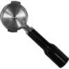 An Astoria 2 CUP FILTERHOLDER with a black handle, designed for metal espresso machines, viewed from above on a white background. © 2025 1st-line.com
