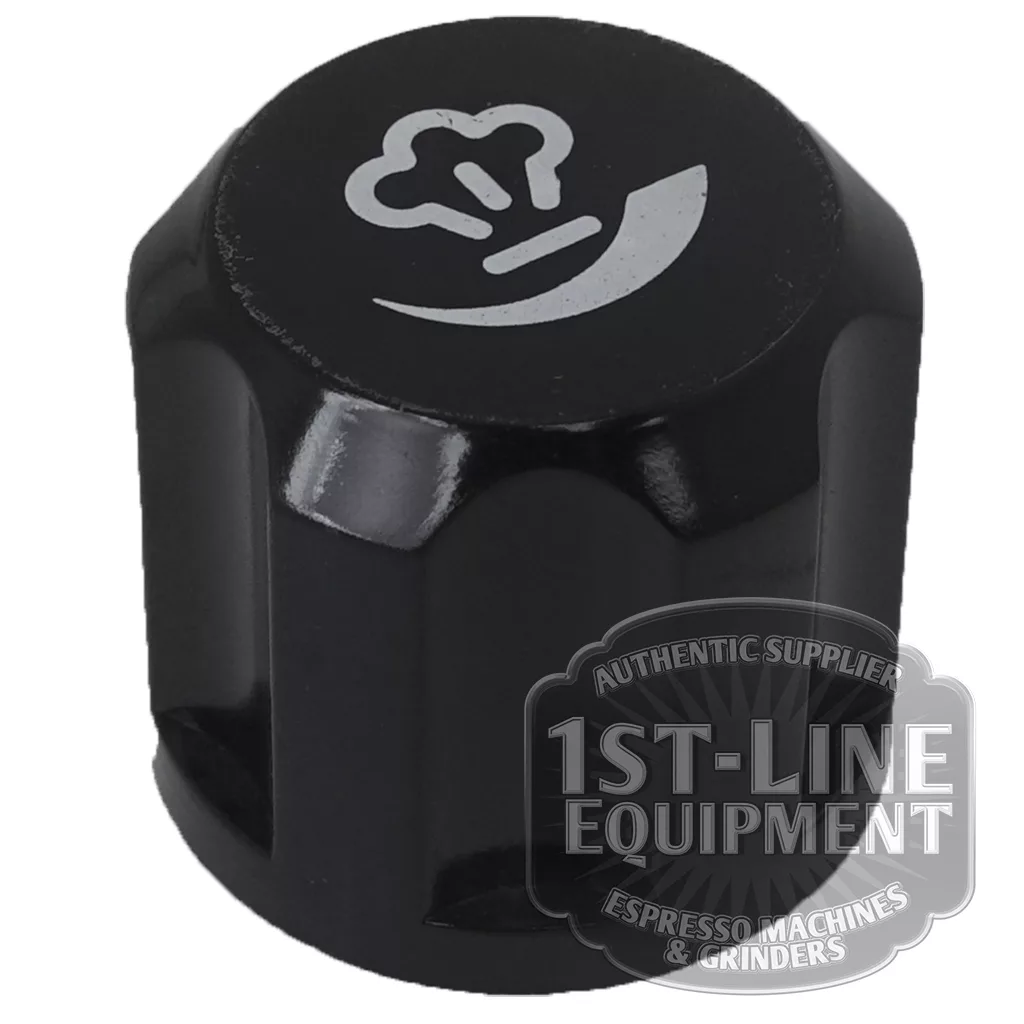 AS.110 ASTORIA ARGENTA STEAM HANDLE knob with a white steam icon on top, shown against a white background. A semi-transparent 1st-Line Equipment watermark appears in the lower right corner. © 2025 1st-line.com