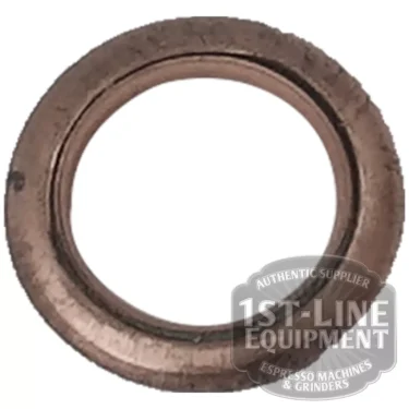 BE...8 COPPER GASKET viewed from above, showing a smooth, flat copper surface with a slightly raised inner edge and a “1st-Line Equipment” watermark in the lower-right corner. © 2025 1st-line.com
