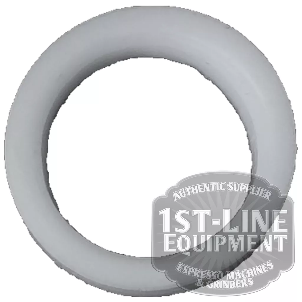 The AS.112 PTFE GASKET 15x11x2mm, white and circular, is shown on a plain background with the 1st-Line Equipment logo partially covering its lower right edge. © 2025 1st-line.com