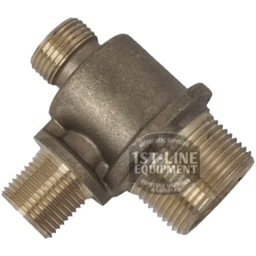 The AS..36 WITH INSERT S/W TAP BODY is a brass Y-shaped fitting with three male threads, suitable for plumbing or espresso machine use, labeled by 1st-line Equipment and compatible with INSERT,AS..36 applications. © 2025 1st-line.com