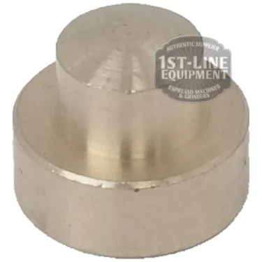 The BE..93 GASKET HOLDER, a compact cylindrical metal piece with a stepped design and brushed finish, is shown against a white background. The 1st-Line Equipment logo watermark appears in the upper right corner. © 2025 1st-line.com