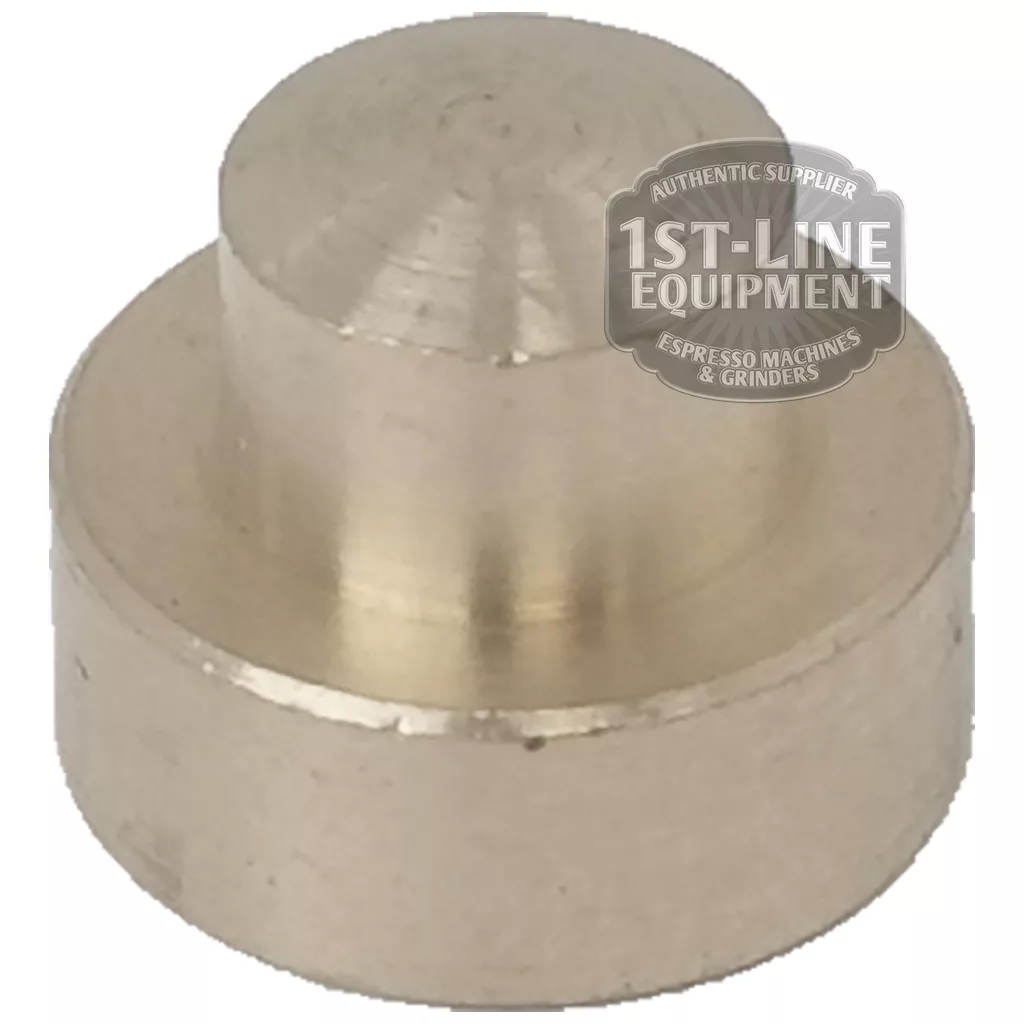 The BE..93 GASKET HOLDER, a compact cylindrical metal piece with a stepped design and brushed finish, is shown against a white background. The 1st-Line Equipment logo watermark appears in the upper right corner. © 2025 1st-line.com