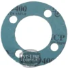 The Bezzera BE.119 Alimentary Heating Element Gasket is a flat, circular blue gasket with four holes, black printed markings and numbers, an open center, and a 1st-Line Equipment logo watermark at the bottom. © 2025 1st-line.com