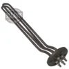 The Bezzera BE.202 RESISTANCE 2GR 2600W 110V is a metal heating element with three bent rods and three terminals on a round plate, designed for Bezzera machines. © 2025 1st-line.com