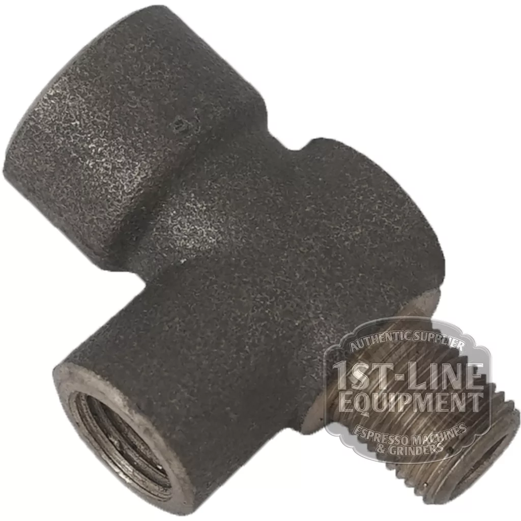 A BF..16 T FITTING, featuring three threaded pipe openings, is shown on a white background with a 1st-Line Equipment watermark in the lower right corner. © 2025 1st-line.com