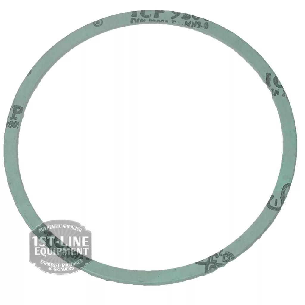 A flat, circular Brasilia ALIMENTARY BOILER GASKET with faint printed text is shown on a white background. The 1st-Line Equipment watermark appears in the lower left corner. © 2025 1st-line.com