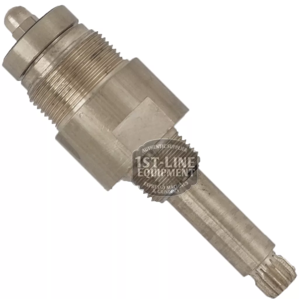 Close-up of a metallic part with threaded and smooth cylindrical sections, hexagonal edges, and the 1st-Line Equipment logo. The design matches the BE.211 ELLISSE TAP ROD. © 2025 1st-line.com