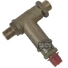 The BE.225 EXPANSION VALVE is a metal T-shaped pipe fitting with threaded ends, a red plastic cap, the 1st-Line Equipment logo, and is compatible with expansion valve systems. © 2025 1st-line.com