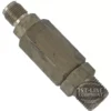 The BE.240 RETENTION VALVE is a metal hydraulic valve with threaded male fittings at both ends, a hexagonal midsection, and a slightly worn surface. The faint 123 LINE EQUIPMENT logo is on the bottom right corner. © 2025 1st-line.com
